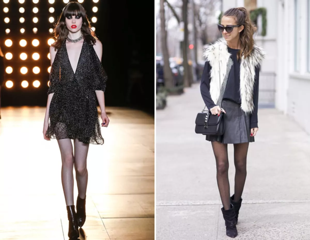 Si llevas una falda corta con medias, los botines serán el mejor complemento.