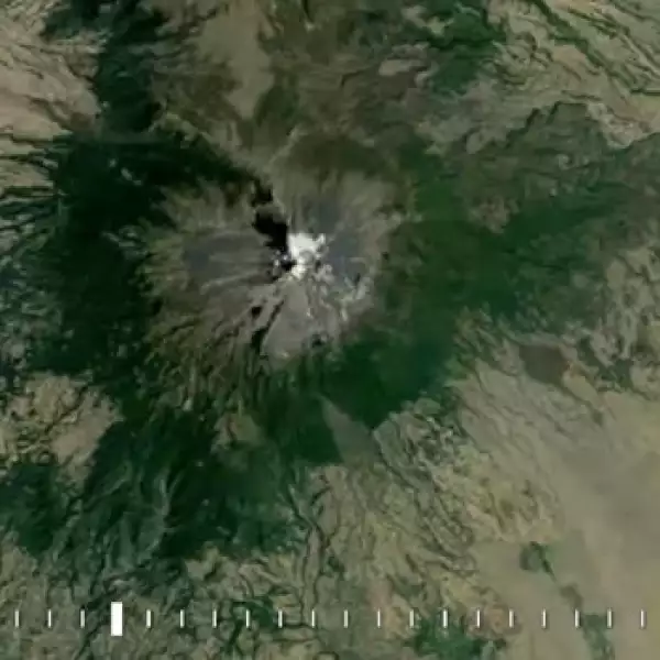 Vista panorámica del volcán Popocatépetl