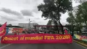 Marcha de la CNTE hacia el Estadio Banorte