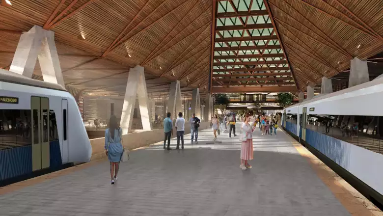 Así será la estación del Tren Maya en Palenque