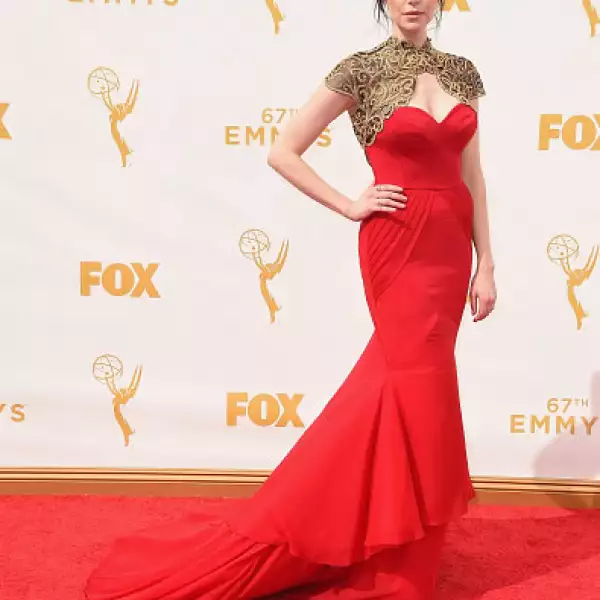 Laura Prepon en Cristian Siriano.