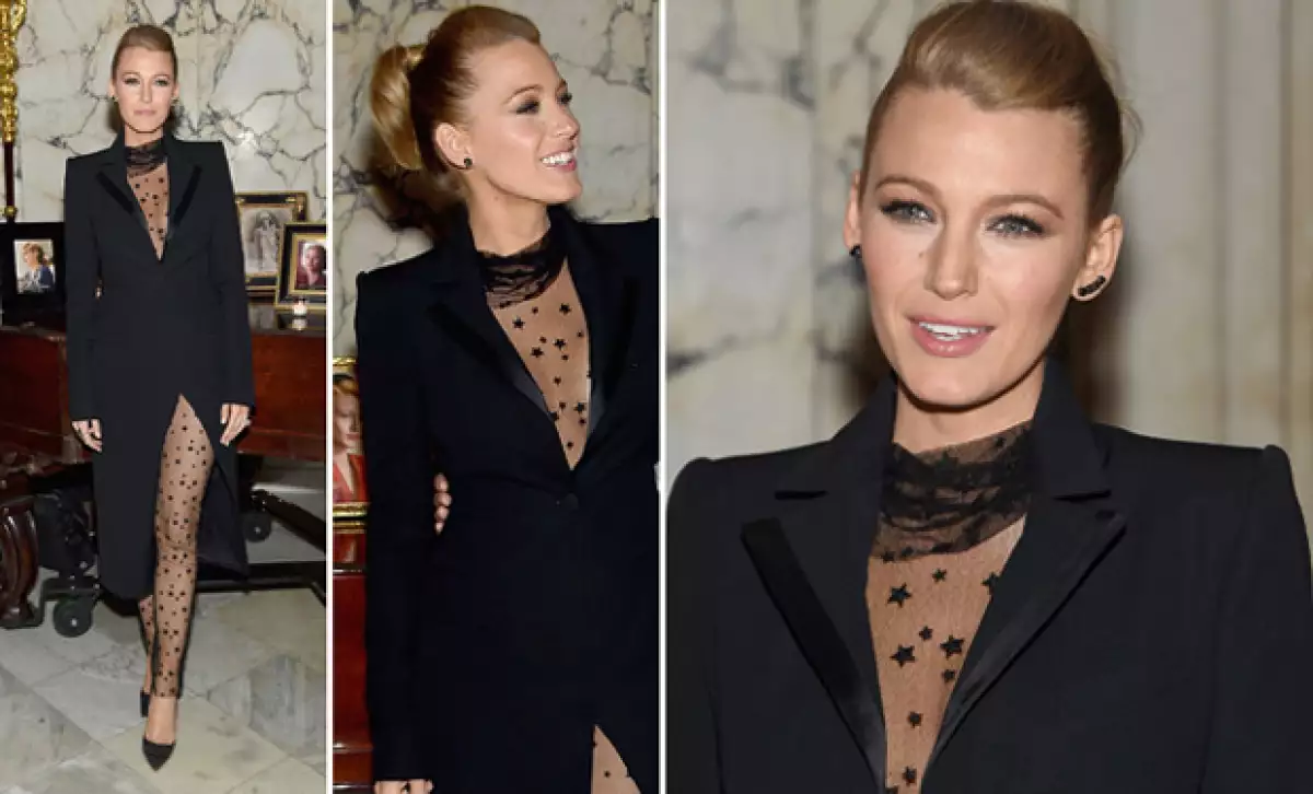 Luego de debutar en la red carpet, Blake asistió al afterparty con un outfit que dejó ver sus kilométricas piernas.