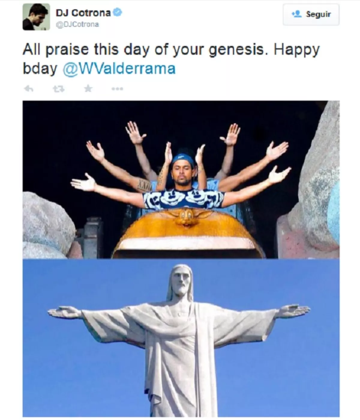 Wilmer también recibió felicitaciones de su amigo y compañero de set, DJ Cotrona.