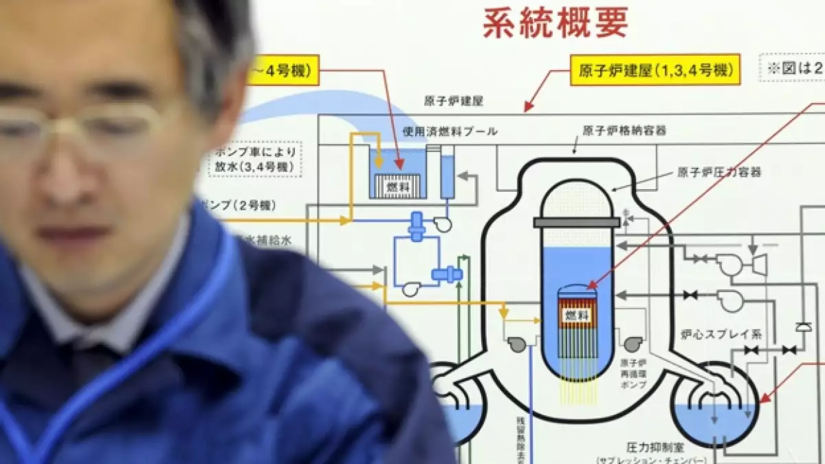 trabajador de fukushima durante una rueda de prensa