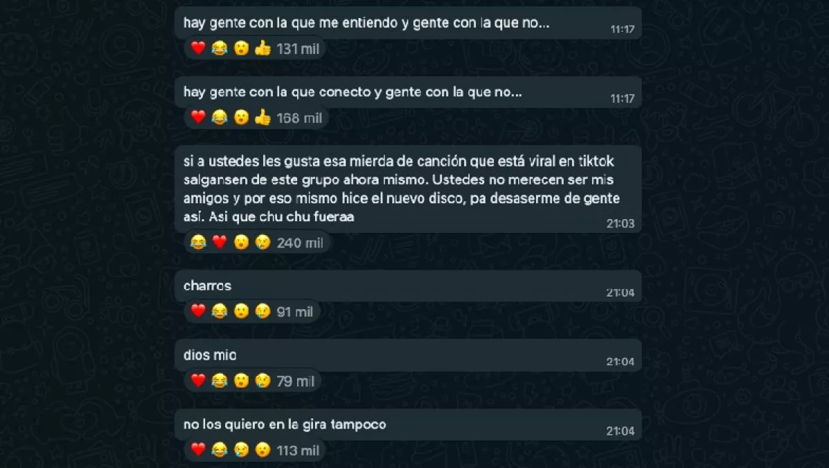 En su canal de WhatsApp, Bad Bunny expresó su molestia por la canción viral en TikTok que generó una inteligencia artificial y usa su voz sin permiso.