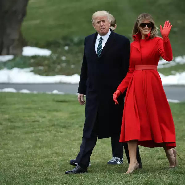 President Trump, First Lady, And Son Barron Depart White House En Route To Mar-a-Lago For Weekend