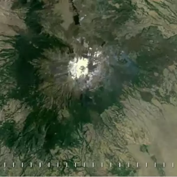 Vista panorámica del volcán Popocatépetl