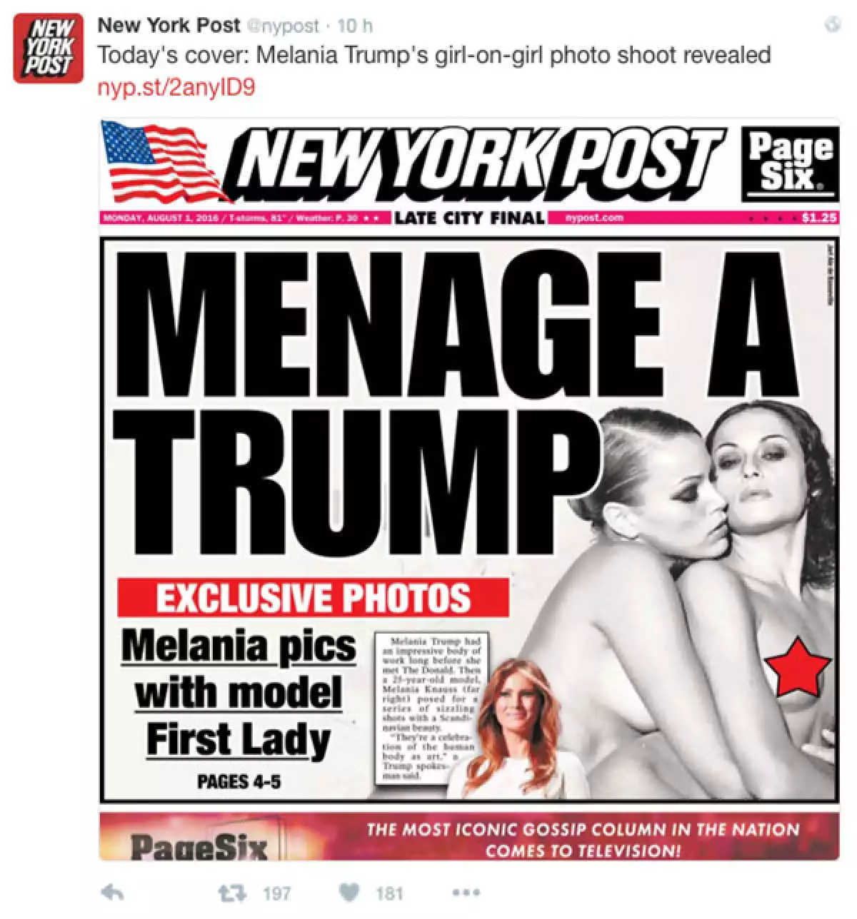 Las fotos ocurrieron 10 años antes de que la modelo se casara con Donald Trump.