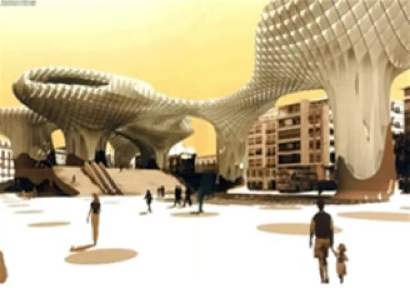 El mayor atractivo de Metropol Parasol es su estructura en forma de enormes parasoles que parecen hongos que tienen una trama que se asemeja a pixeles o a una red. (Foto: Cortesía Arup)