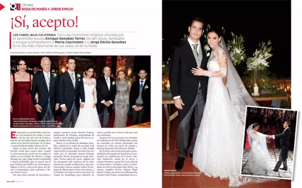 Así fue la boda de Jorge Emilio González con María Couttolenc.