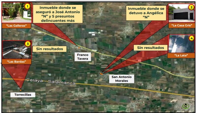Inmuebles bajo vigilancia con medios aéreos no tripulados, 72 horas previas a la captura del 'Marro'.