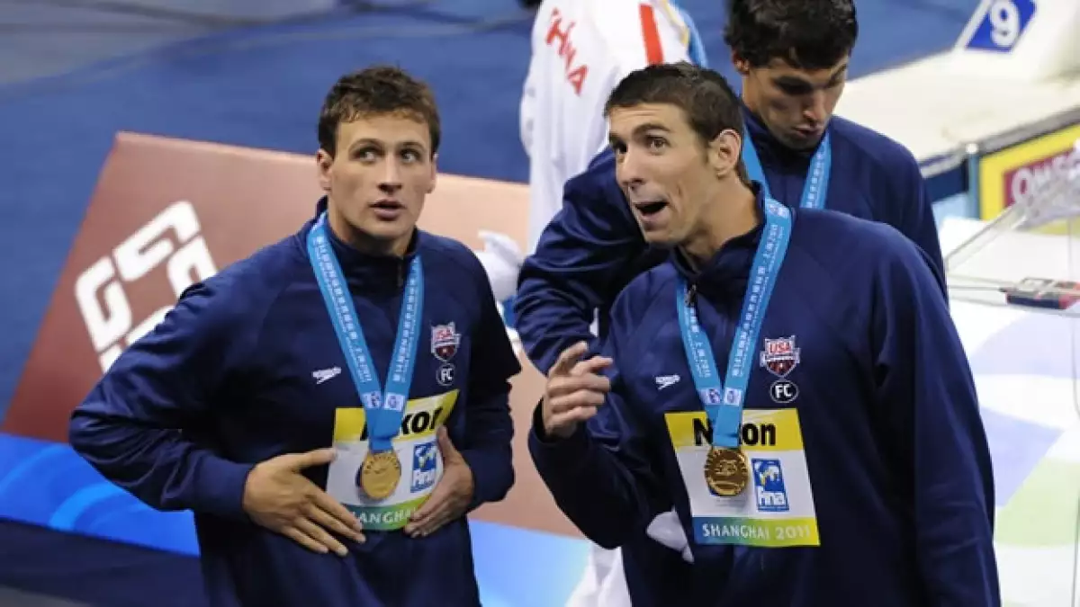 Los nadadores Ryan Lochte y Michael Phelps en el Mundial de Shanghái