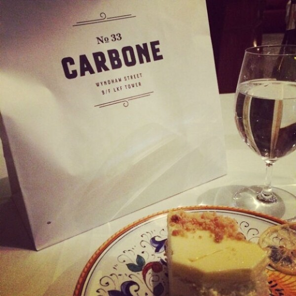 Ana compartió esta foto desde "Carbone", el restaurante de su novio en Hong Kong.