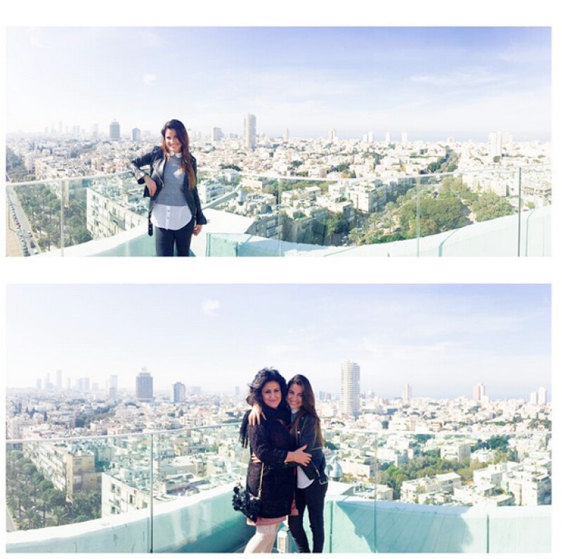 Maite Perroni con su mamá en Tel Aviv.