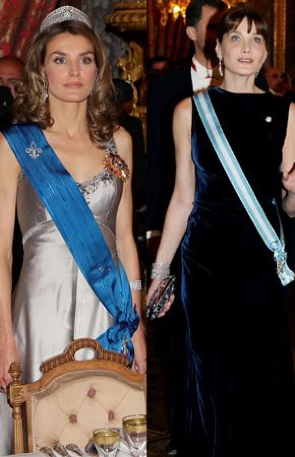 Carla repitió diseñador y Letizia recicló vestido.