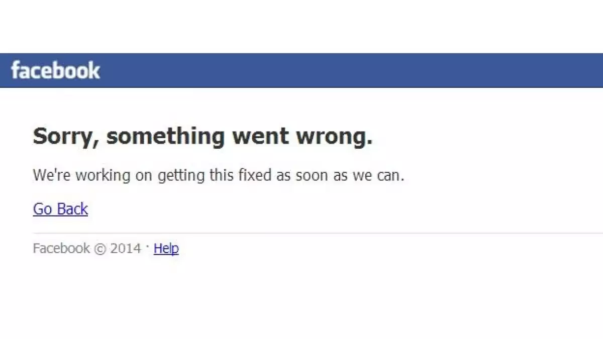 Facebook falla error