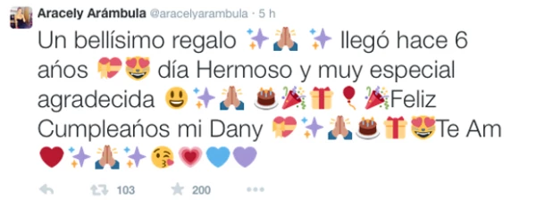 Emocionada, Aracely compartió un mensaje en Twitter para felicitar a su hijo Daniel por sus seis años.