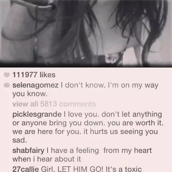 Selena aseguró que escucha a sus fans con esta imagen.