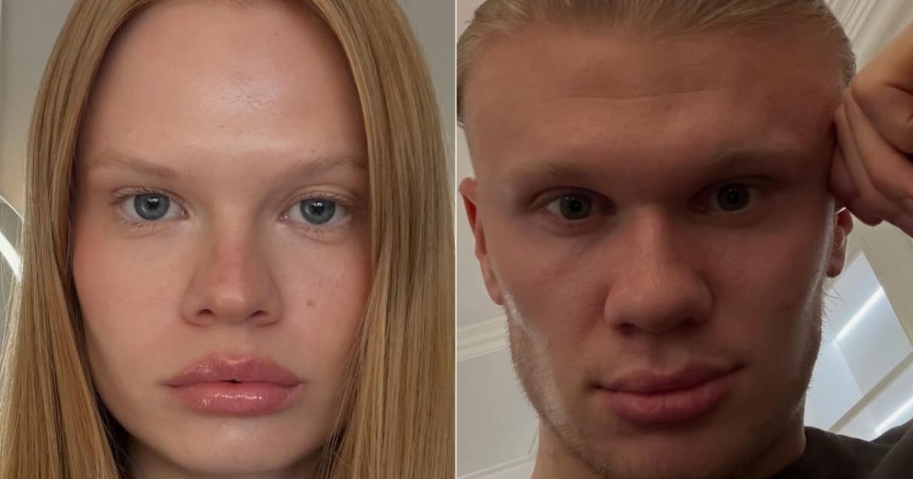 Además de su hermana, el futbolista Erling Haaland tiene otra "clon", se trata de la modelo rusa Anastasia Kostromitina