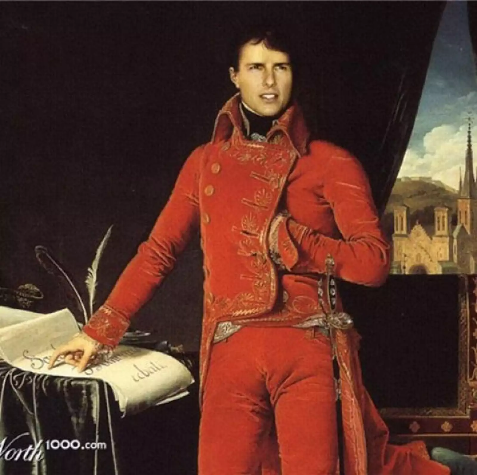 El retrato, pintado po Ingres, de Napoleón Bonaparte en 1804 que ahora ocupa Tom Cruise.