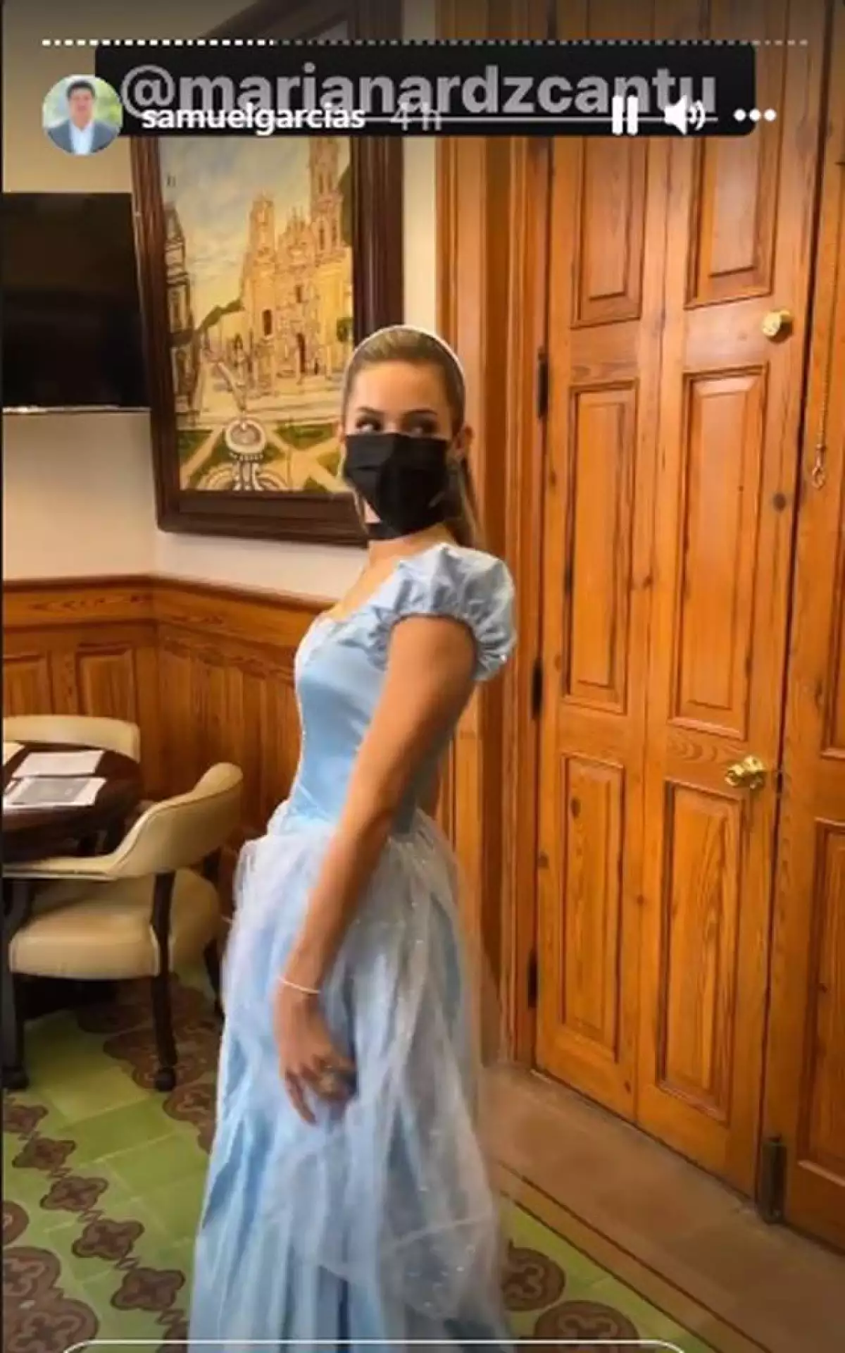 Mariana Rodríguez Cantú, en el Palacio de Gobierno de Nuevo León