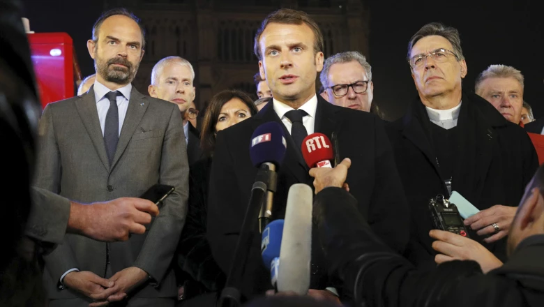 Incendio Notre Dame-Macron