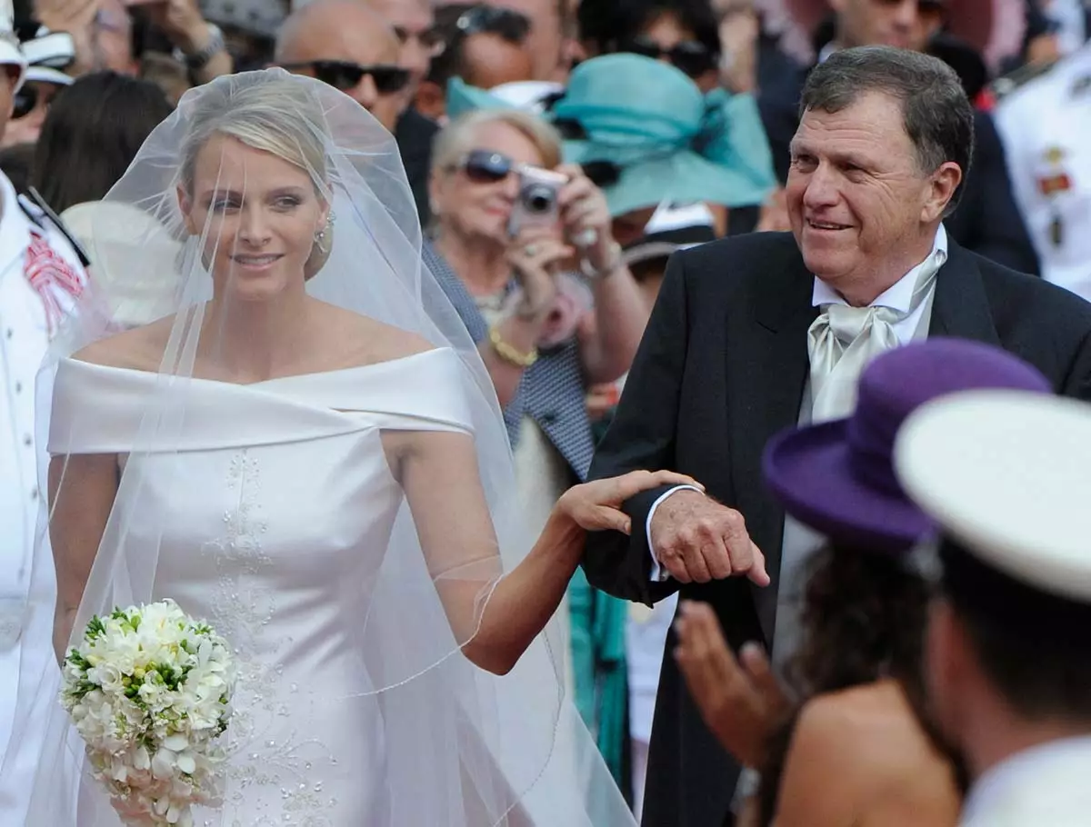 La princesa Charlène de Mónaco con su papá Michael Kenneth Wittstock