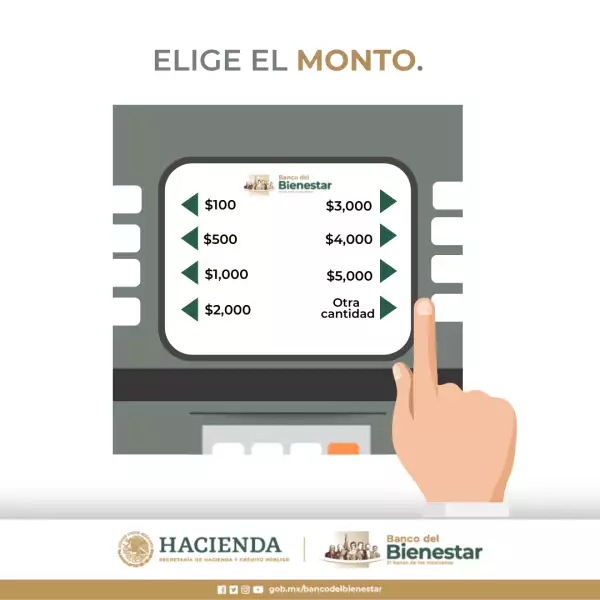Cómo retirar dinero de un cajero del Bienestar (paso 4)