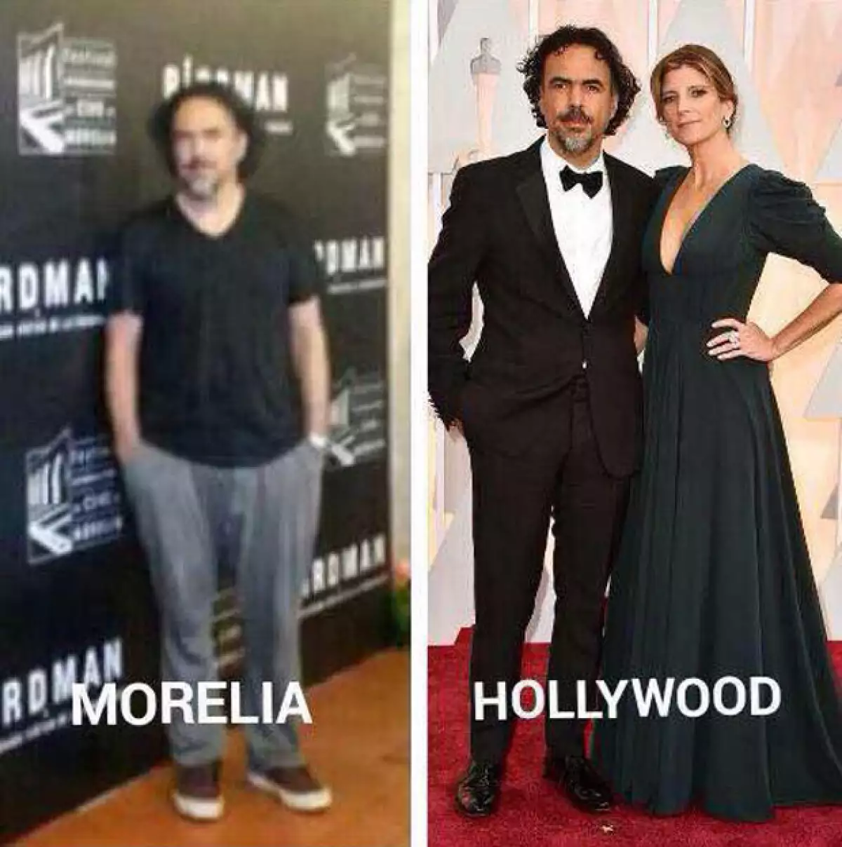 Alejandro González Iñárritu no se salvó al comparar los outfits que usa en distintos eventos de cine.