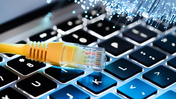 High speed fiber optic internet concept