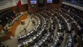 En la imagen se ve una sesión del Senado. 