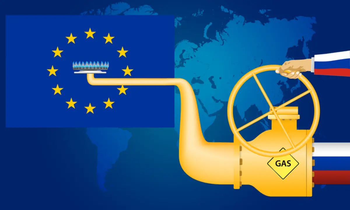 Ilustración de gasoducto de Rusia a la Unión Europea.