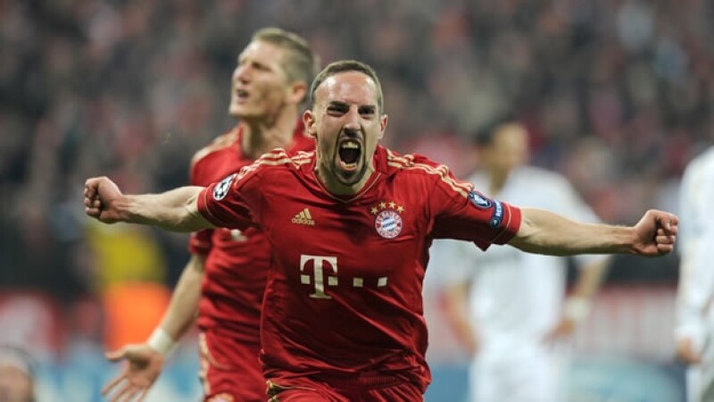 Franck Ribery celebra su gol ante el Real Madrid
