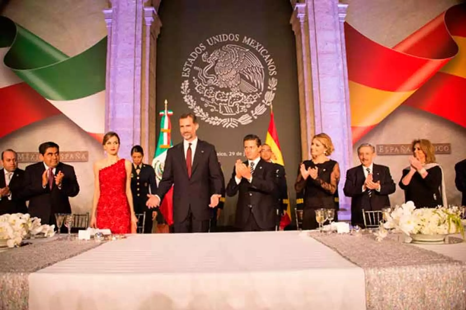 Cena en Palacio Nacional en honor a los reyes de España, Felipe VI y Letizia.