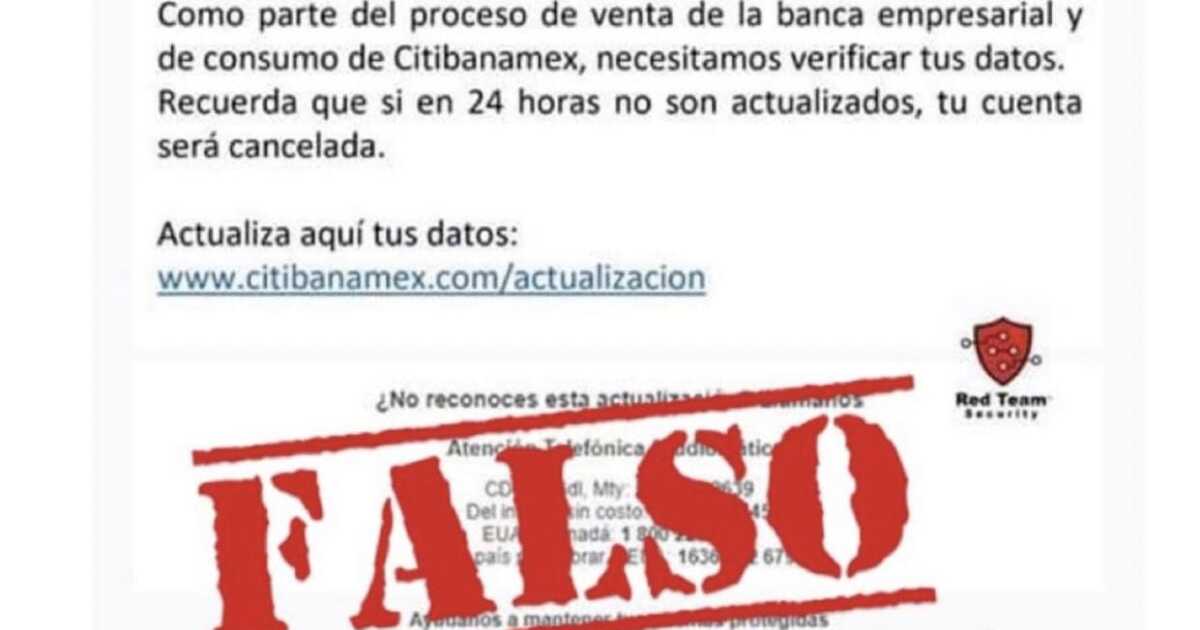 New fraud tries to deceive Banamex customers on the occasion of their sale