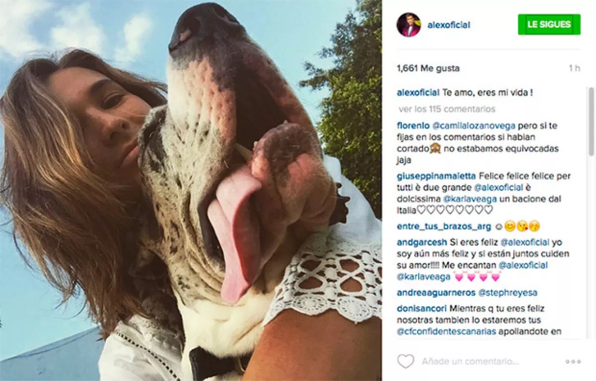 Esta fue la segunda imagen de Karla que apareció esta mañana en el Instagram del cantante.