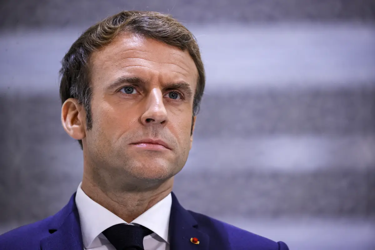 El presidente de Francia, Emmanuel Macron, en una conferencia de prensa. 