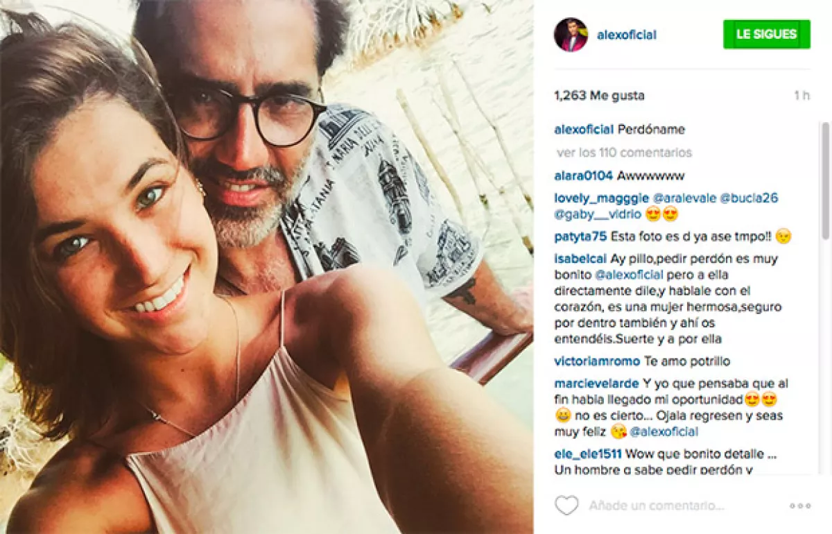 La publicación de esta fotografía despertó rumores de reconciliación entre la pareja.