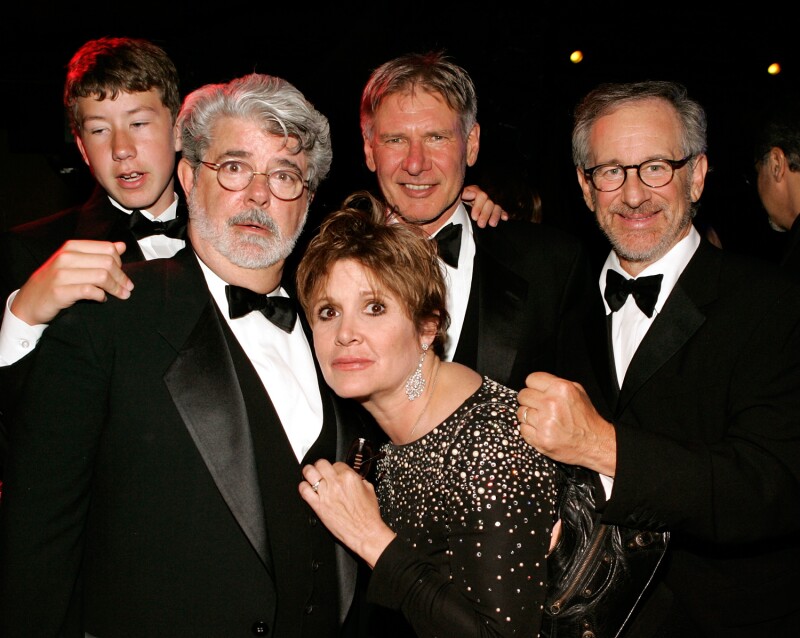Carrie Fisher, Harrison Ford, George Lucas