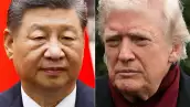Esta combinación de imágenes creadas el 24 de noviembre de 2025 muestra a L/R, al presidente de China Xi Jinping en Beijing el 12 de noviembre de 2025 y al presidente estadounidense Donald Trump en Washington, DC, el 22 de noviembre de 2025. El líder chino Xi Jinping y el presidente estadounidense Donald Trump discutieron la cooperación bilateral y el tema de Taiwán en una llamada telefónica el 24 de noviembre de 2025, informó la agencia de noticias estatal de Beijing Xinhua.