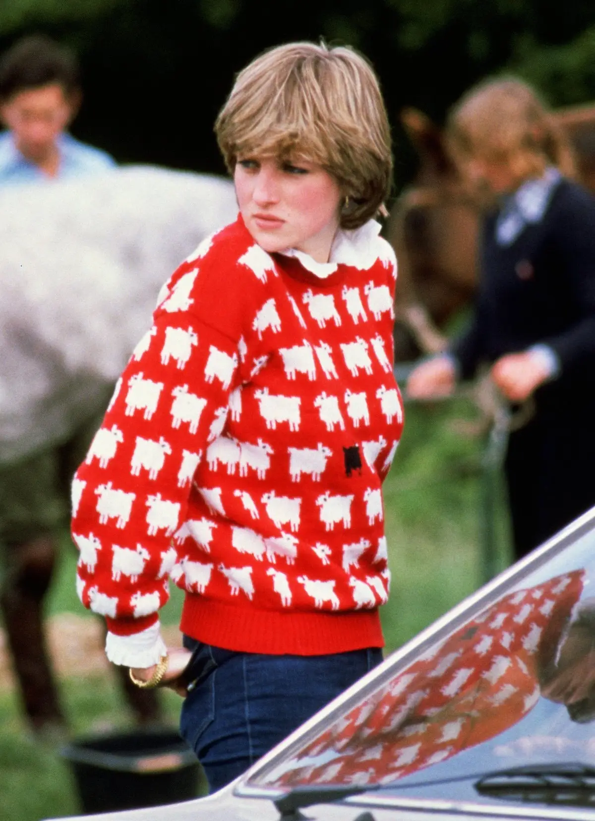 Diana, Princess of Wales wearing Black Sheep Jumper