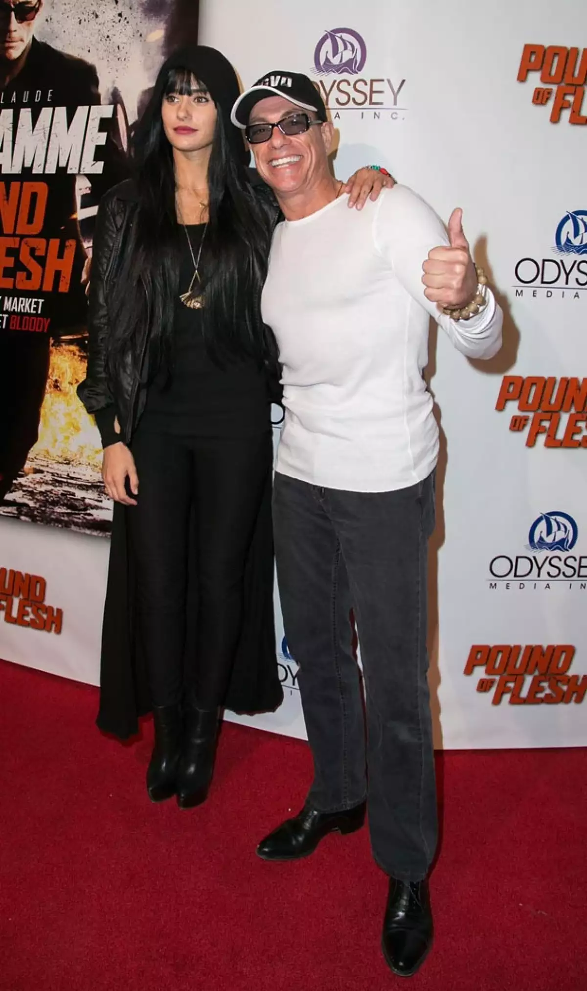 Jean Claude Van Damme con su hija, en una premiere hace varios años.