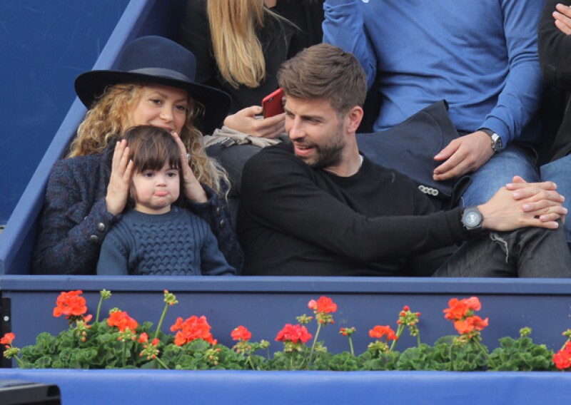 Los tres se mostraron muy relajados y como una familia muy unida en las gradas del estadio de tenis.