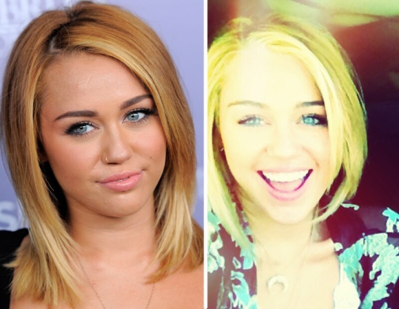 Miley lucía un tono de pelo castaño ahora es mucho más rubio, con el que se le ve mucho más joven.