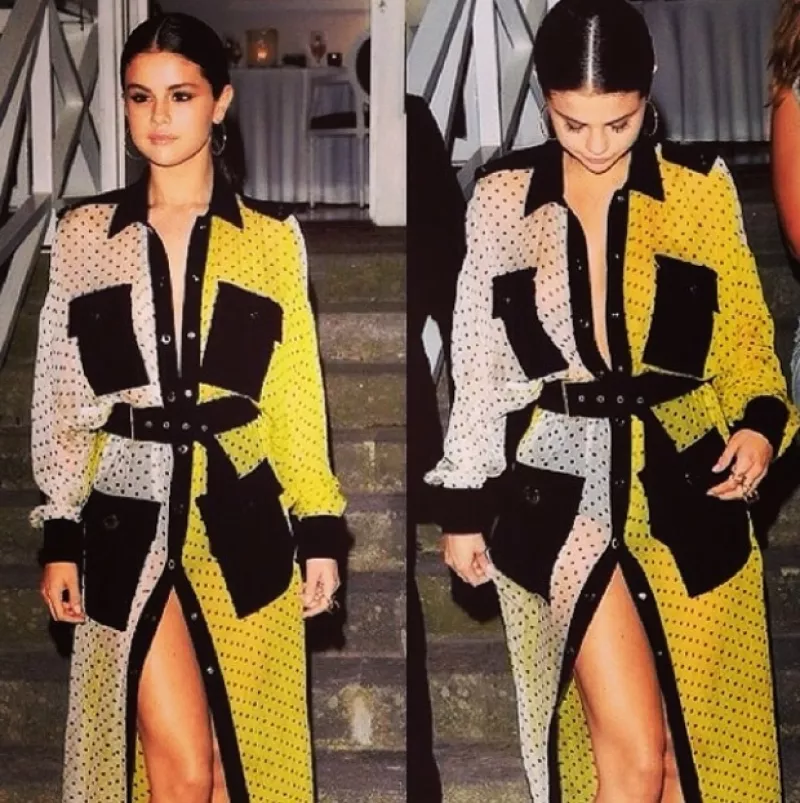 La estrella de pop optó por lucir este particular vestido para acudir como invitada al Ischia Global Fest de cine y música en Italia esta noche.