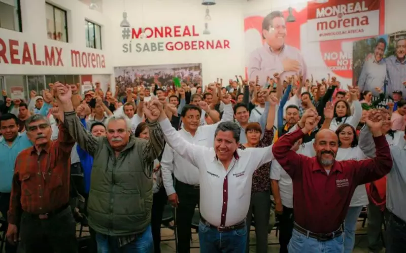David Monreal se reunió este martes con integrantes del magisterio en Zacatecas en el marco de sus actividades proselitistas. 