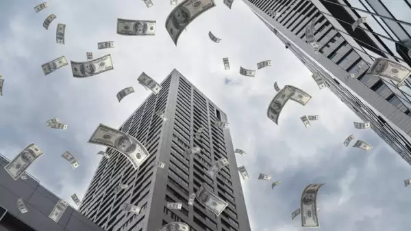 Dollar Flying in City