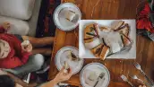 Family having Rosca de Reyes