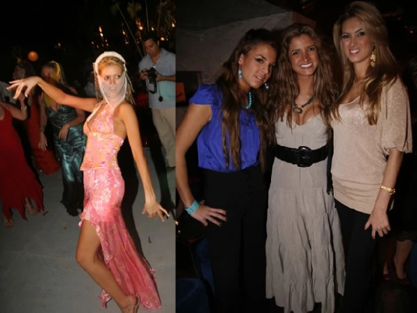 Izquierda. En la boda de Christian O´Farrill y Gloria Torruco. Derecha. Aline Rojas Alejandra Gómez Sainz y María Elena Torruco en el cumpleaños de Luis Miguel Moreno