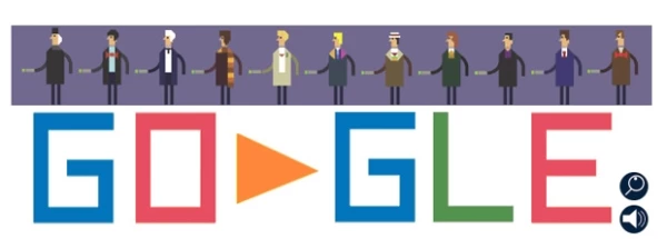 El doodle de este viernes muestra al Doctor Misterio en seis lugares diferentes.